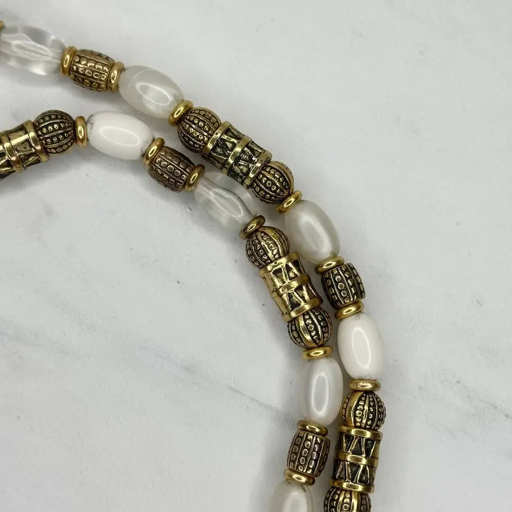 Express Vintage Chunky Beaded Gold Chain Belt Large (L/XL) Boho Statement ✨